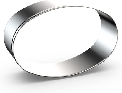 Oval Cookie Cutter Set Large - 5 Inch, 4 Inch, 3 Inch, 2 Inch - Geometric Frame Plaque Cookie Cutters Shapes Molds - Stainless Steel