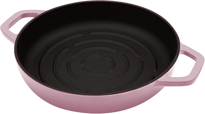 Flavehc Bread Oven Cast Iron Bread Dutch Oven with Cloche Lid for Bread Baking BerryPink Enameled Cast Iron Bread Oven with Dome Lid for Sourdough 5 qt - Image 4