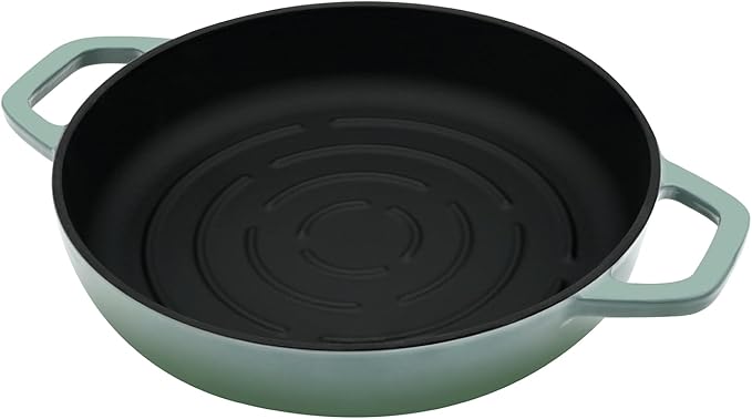 Flavehc Bread Oven Cast Iron Bread Dutch Oven with Cloche Lid for Bread Baking Green Enameled Cast Iron Bread Oven with Dome Lid for Sourdough, 9.8 Inches - Image 4