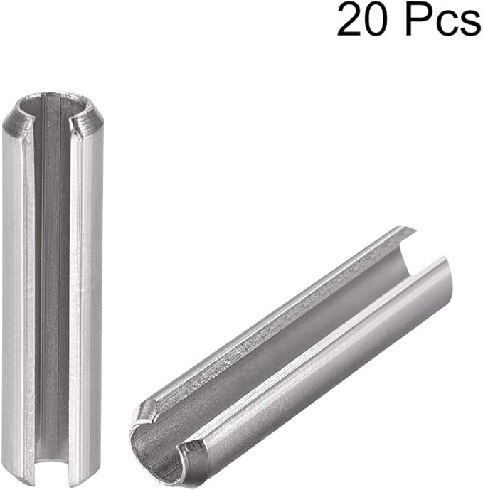 uxcell Slotted Spring Pin - M4 x 16mm 304 Stainless Steel Split Spring Roll Dowel Pins Plain Finish 20Pcs