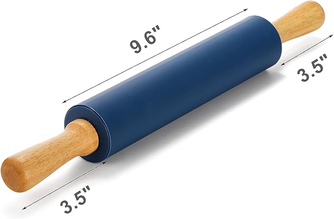Yopay 4 Pack Silicone Rolling Pin for Baking, Non Stick Large 17 Inch Roller with Wood Handle for Tortillas Dough, Pizza, Pie, Pastries, Pasta, Cookies, Good Grips, Easy to Wash - Image 2