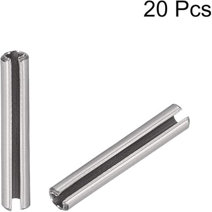 uxcell Slotted Spring Pin - M1.5 x 10mm 304 Stainless Steel Split Spring Roll Dowel Pins Plain Finish 20Pcs