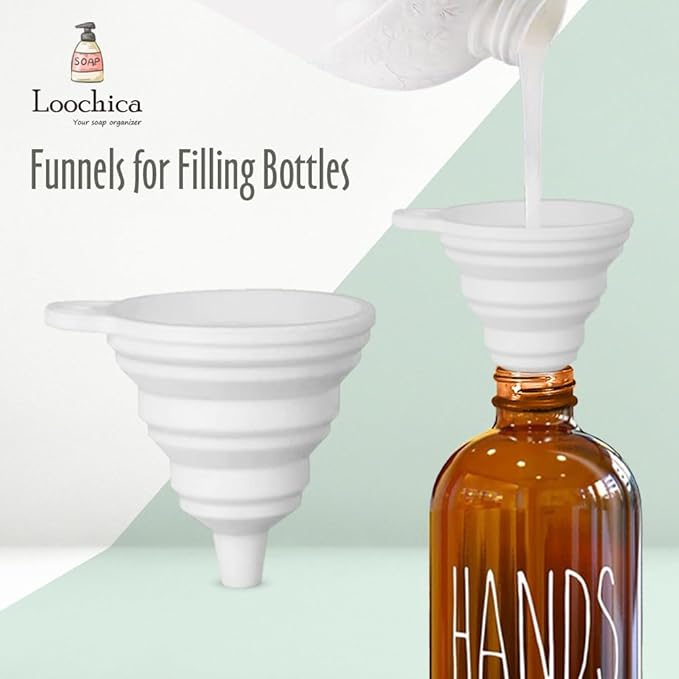 LOOCHICA Hand Amber Glass Soap Dispenser with Pump, Amber Hand Soap Dispenser, Refillable Reusable Apothecary Soap Pump Dispenser Bottles for Bathroom and Kitchen Use - Image 5