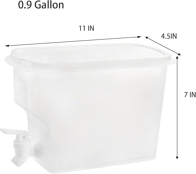 Jucoan 2 Pack 0.9 Gallon Fridge Beverage Drink Dispenser with Leak-proof Spigot, Plastic Cold Drink Juice Beverage Dispenser Jug for Party Drink, Juice, Iced Tea, Lemonade, Cold Brew - Image 2