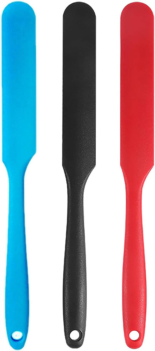 3 Pcs Jar Spatula,Sourdough Spatula with Long Handle,Silicone Skinny Spatulas Scraper for Jars by GZLT
