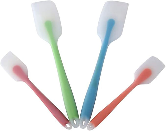 HiramWare Silicone Spatula Set of 4 - Heat Resistant Flexible Spatula 450F with Stainless Steel Core - Food Grade Premium Good Grip Kitchen Utensils - Seamless, Heavy Duty, BPA Free, Dishwasher Safe by HiramWare