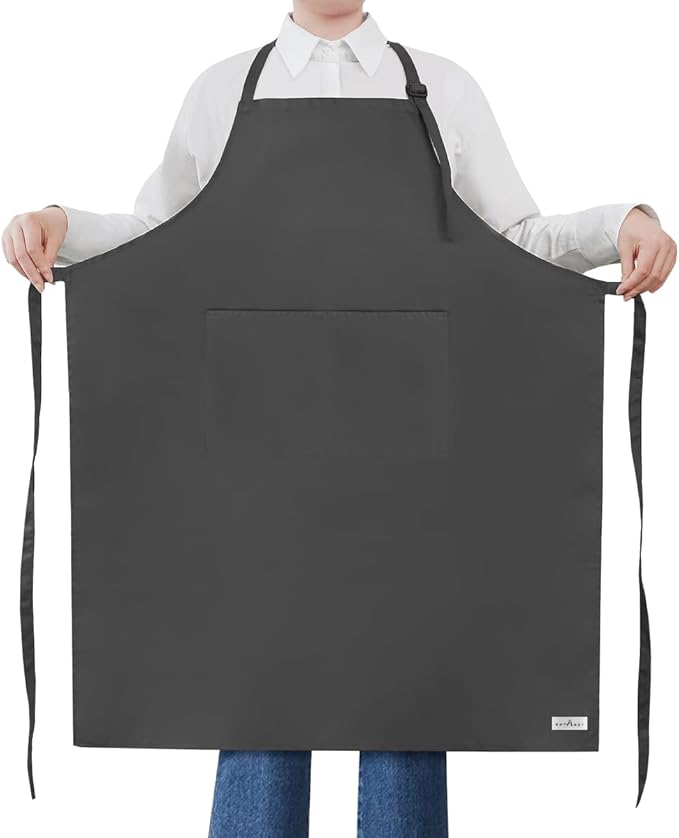 ROTANET Extra Large Apron for Men Adjustable Bib Aprons with 2 Pockets Cooking Kitchen Women Chef Water & Oil Resistant by ROTANET