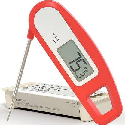 Lavatools Javelin® Ultra-Fast 3-Second Digital Instant Read Meat Thermometer for Grill and Cooking, 2.75" Probe, Compact Foldable Design, Large Display, IP65 Water Resistant, NSF Certified – Sambal by Lavatools