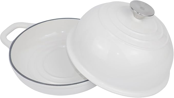 Dutch Oven for Bread Baking Bread Oven for Sourdough Bread Baking, Enameled Cast Iron Dutch Oven Pot with Lid 5 qt Cast Iron Bread Pan, White - Image 2