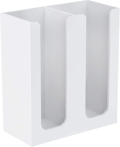 Richboom Acrylic Coffee Cup and Lid Storage Organizer Holder, 2 Compartments, White by Richboom