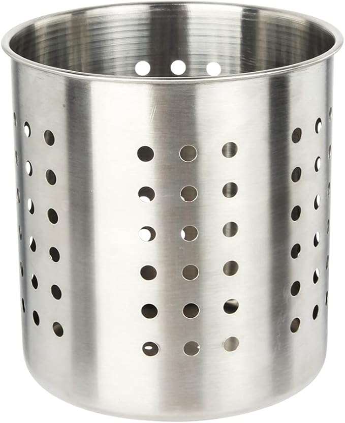 Saiveina Stainless Steel Utensil Holder Kitchen Holder Restaurant Cooking Utensil Holder for Forks Spatula, 5.3'' x 5.1" Round Utensil Organizer by Saiveina