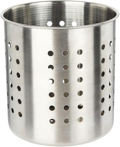 Saiveina Stainless Steel Utensil Holder Kitchen Holder Restaurant Cooking Utensil Holder for Forks Spatula, 5.3'' x 5.1" Round Utensil Organizer by Saiveina