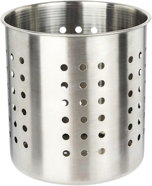 Saiveina Stainless Steel Utensil Holder Kitchen Holder Restaurant Cooking Utensil Holder for Forks Spatula, 5.3'' x 5.1" Round Utensil Organizer by Saiveina