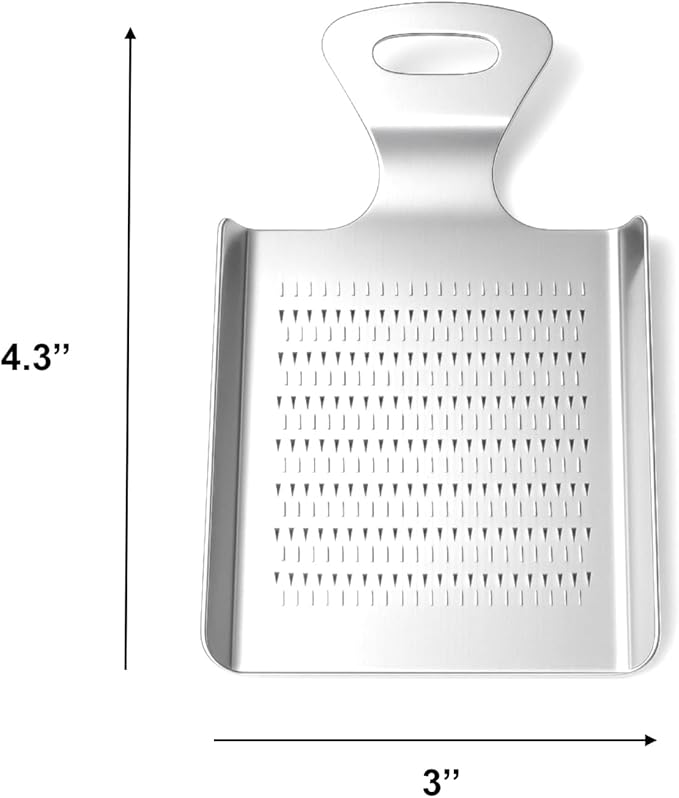Compact Stainless Steel Grater, Mirror-Polished Grinder for Garlic, Ginger, Nutmeg, Wasabi and Chocolate - Image 3