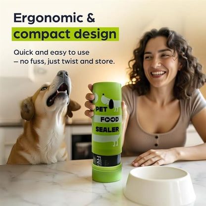 The Original Dog Food Loaf Storage Container - Patent Pending Reusable Airtight Can Cover Pet Food Sealer - Keeps Dog Food Can Fresh in the Fridge, Eliminates Odor