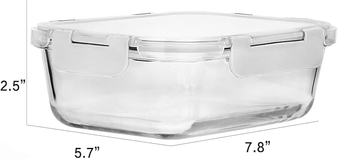 [8-Pack,30 oz]Glass Meal Prep Containers,MCIRCO Glass Food Storage Containers,Airtight lunch Containers with Lids, Microwave, Oven, Freezer and Dishwasher, White - Image 2