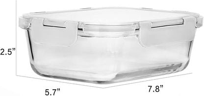 [8-Pack,30 oz]Glass Meal Prep Containers,MCIRCO Glass Food Storage Containers,Airtight lunch Containers with Lids, Microwave, Oven, Freezer and Dishwasher, White - Image 2