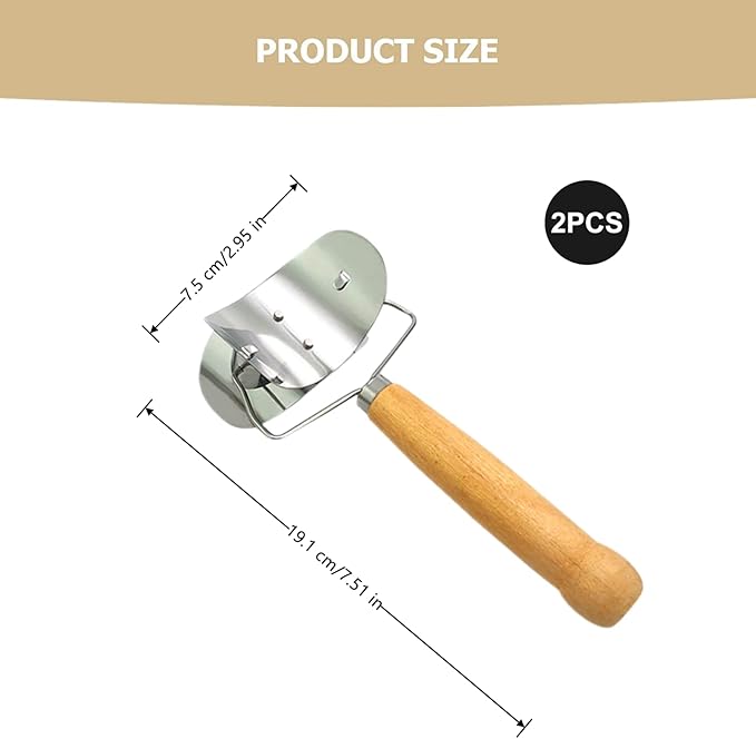 2 PCS Dumpling Cutter Sturdy Dumpling Maker Dumpling Wrapper Skin Dough Cutter Stainless Steel Dough Blenders Circle Roller Mold for DIY Kitchen Accessories