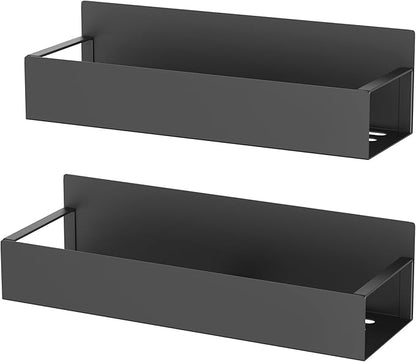 HuggieGems 2 Pack Magnetic Spice Storage Rack Organizer for Refrigerator and Oven, Matt Black Fridge Organizers and Storage - Image 6