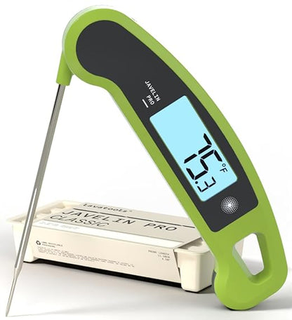 Lavatools Javelin® PRO Classic Ultra-Fast 2-Second Professional Digital Instant Read Meat Thermometer for Grill and Cooking, Auto-Rotating Backlit Display, IP65 Water Resistant, NSF Certified – Wasabi by Lavatools