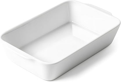 HOMBENE 1.2 QT White Casserole Dish, Lasagna Pan for Oven, Bakeware for Baking, Small Ceramic Baking Dish, Kitchen Decor, Microwave Oven Safe, Dinner Party (5.9" x 10.2") by HOMBENE