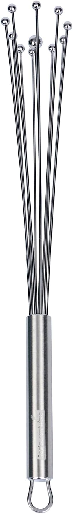 Restaurantware 12.5 in Stainless Steel Ball Whisk - German Standard Egg Beater with Ergonomic Handle, Dishwasher Safe - Manual Mixer Cooking Whisk for Baking, Stirring, Sauces, Beating by Restaurantware