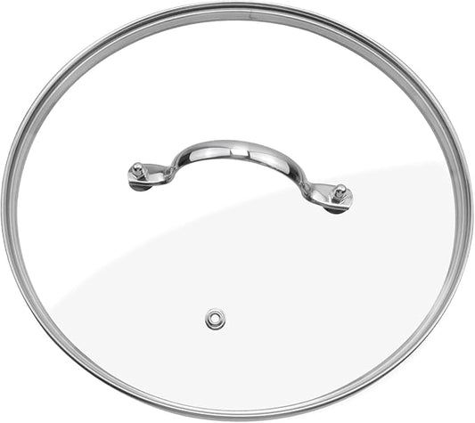 Antrader Tempered Glass Lid,10.5Inch Cookware Glass Replacement Lid For Any Skillet/Frying Pan/Pot (Interior Diameter: 10.18inch, Exterior Diameter: 10.71inch)