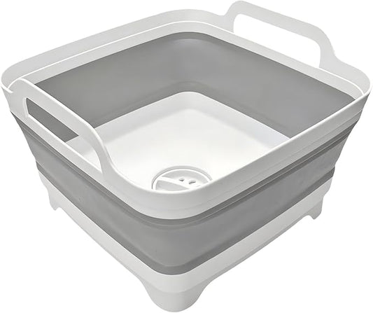 Foldable Sink Vegetable Fruit Bowl Dish Washing Storage Basin Basket, Portable Space-Saving for Kitchen, RV, Campers, and Travel Trailers