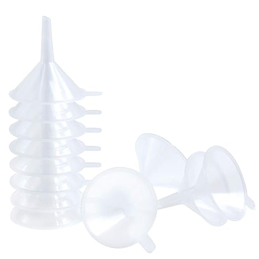 Small Funnel, 2.16inch Clear Plastic Mini Funnels for Science Lab Bottle Filling Liquid, Essential Oils, Perfume(12 Pack) by Auerllcy