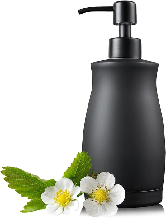 304 Stainless Steel Countertop Black Soap Dispenser Rust Resistant Leak-Proof Liquid Hand Sanitizer Pump with Hopper，for Kitchen Sink, Countertop, Bathroom (13.5oz/400ml) by ZEBEYIMA