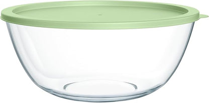 Extra Large Glass Mixing Bowls Clear Glass Salad Cooking Bowls for Kitchen Salad Bread Storage (4.7Qt) by Quald