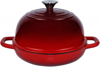 Dutch Oven for Bread Baking Bread Oven for Sourdough Bread Baking, Enameled Cast Iron Dutch Oven Pot with Lid 5 qt Cast Iron Bread Pan, Red by OLLAKOK