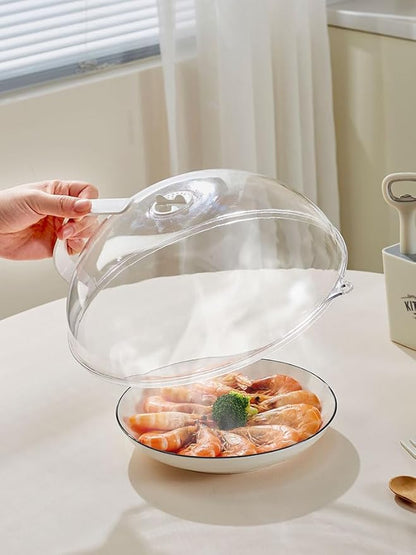 Microwave Splatter Cover for Food,Clear Microwave Splash Guard Cooker lid with Handle,BPA-Free,Soft Plastic - Image 2