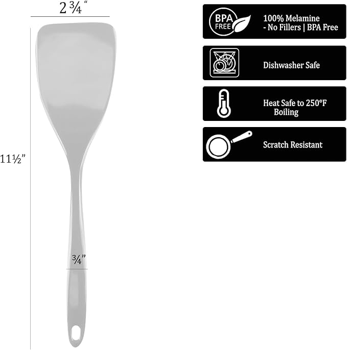 Reston Lloyd Spatula, Turner for Non-stick pans, Heat Resistant, BPA Free Melamine Utensil with Ergonomic Handle,11 inch, Red - Image 3