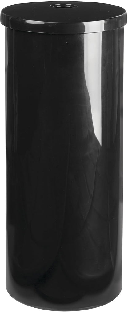 iDesign Freestanding Toilet Paper Canister with Lid for 3 Extra Rolls, Black, Made in USA