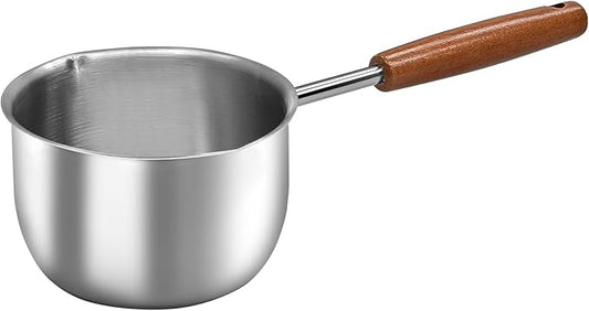 Butter Warmer Pot, 500ml Small Sauce Pan with Pour Spouts and Measurement Lines, 304 Stainless Steel for Melting Butter, Heating Milk and Warming Sauce