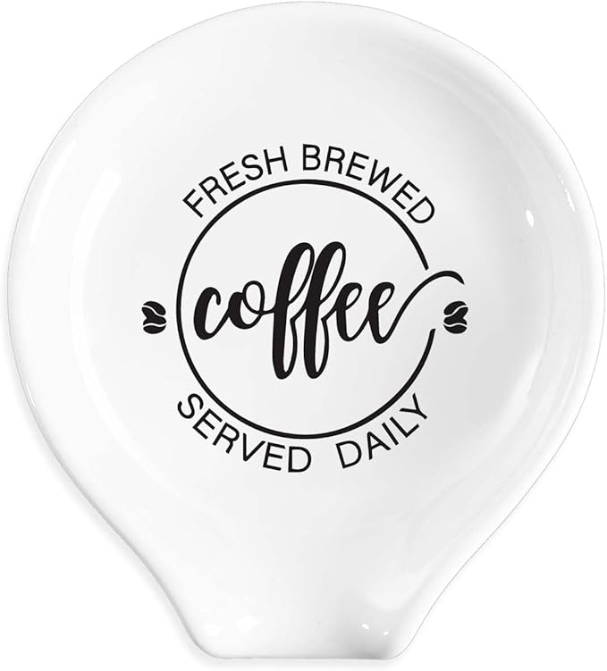 Funny Coffee Spoon Holder-Coffee Spoon Rest-Cafe Bar Station Accessories-Fresh Brewed Sign
