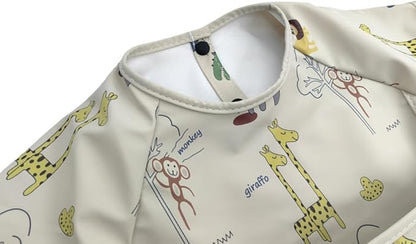 Waterproof Baby Bibs,Infant Toddler Extra Cover Feeding Bib With Food Catcher,Easy Clean & Washable