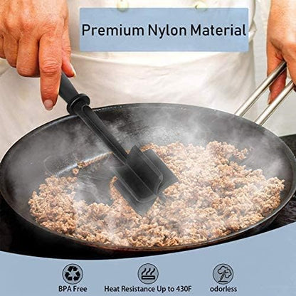 Meat Chopper, 5 Curve Blades Ground Beef Masher, Heat Resistant Meat Masher Tool for Hamburger Meat, Ground Beef, Turkey and More, Nylon Hamburger Chopper Utensil Non-scratch Utensils - Image 3
