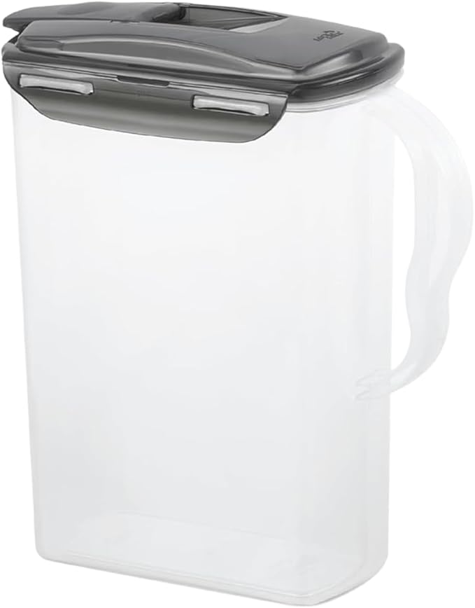 LocknLock Aqua Fridge Door Water Jug | Clear Pitcher | BPA Free Plastic Pitcher with Lid | 3 Quart Pitcher with Lid for Water, Juice, Tea & More Beverages, Gray - Image 4