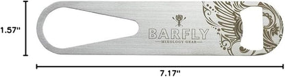 Barfly Bar Speed Opener, 7-Inch, Stainless, Black