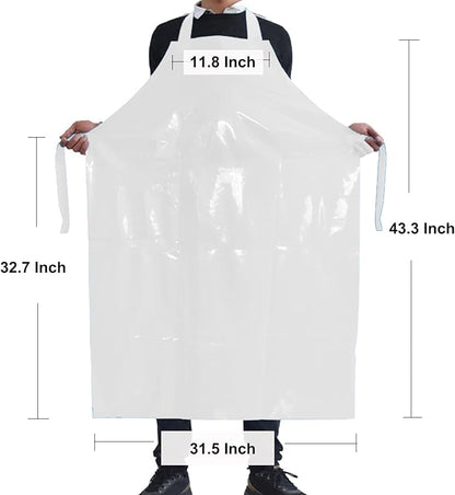 ELEBOX Waterproof Oil Proof Bib Apron Utility Apron Chemical Resistant Apron with Sleeve Work Apron Ultra Lightweight - Image 3