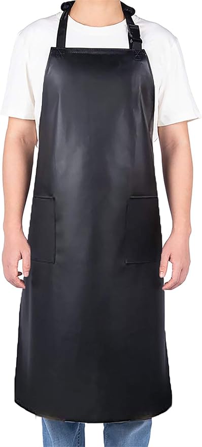 Homsolver Heavy Duty Vinyl Waterproof Apron for Unisex Adult, Ultra Lightweight, Chemical Resistant Industrial Work Apron