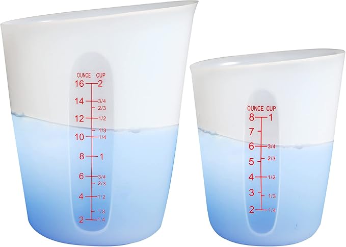 ZUYEE Silicone Measuring Cups (2 Cup + 1 Cup / 8 Once+16 Once) Flexible Measure Cups Chocolate Melting Squeeze Pour Baking Cup Dishwasher Safe BPA Free for Coffee Maker,Butter, 2X500 ML + 2X250 ML - Image 2