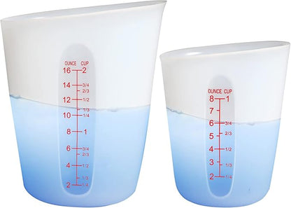 ZUYEE Silicone Measuring Cups (2 Cup + 1 Cup / 8 Once+16 Once) Flexible Measure Cups Chocolate Melting Squeeze Pour Baking Cup Dishwasher Safe BPA Free for Coffee Maker,Butter, 2X500 ML + 2X250 ML - Image 2
