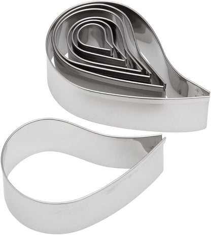Ateco Plain Edge Comma Cutters in Graduated Sizes, Stainless Steel, 7 Pc Set, Silver