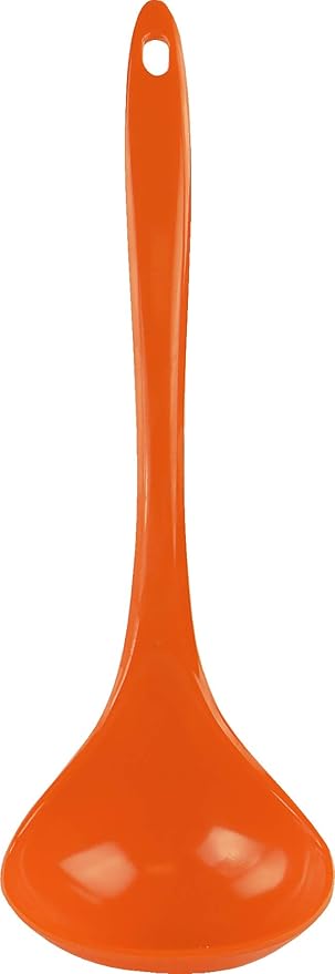 Reston Lloyd Melamine Soup Ladle Kitchen Utensil, Premium Quality Utensil with Heat Resistant Ergonomic Handle, Durable BPA-Free Plastic, 10.5 inch long, 6pc Set, Orange - Image 2