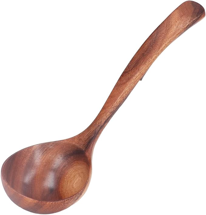Wooden Ladle, 7.87inch Soup Ladle Wooden Serving Spoon Soup Spoon Ladle for Cooking, Serving and Stirring Kitchen Ladles for Stew Sauces (S) - Image 7