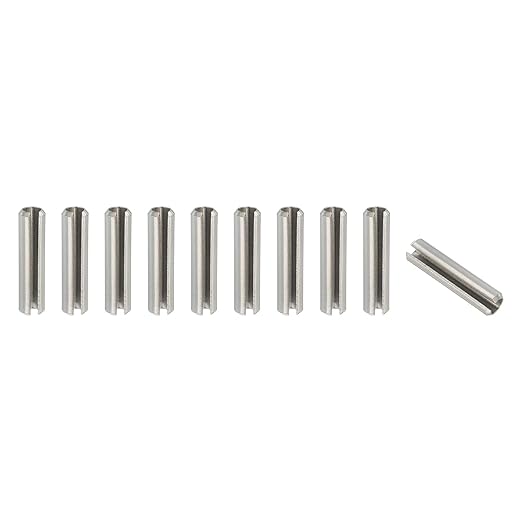 PATIKIL Slotted Spring Pin, 10 Pcs 5/16" x 1-3/8" (8.4mm x 35mm) 304 Stainless Steel Split Roll Pins Spring Dowel for Home Improvement Automotive Machine Repair, Silver