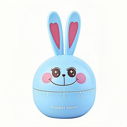Cartoon Mechanical Kitchen Timer, 60 Minutes Countdown Timer, Mechanical Visual Timer for Kids - No Batteries Required, Kitchen Timer for Cooking, Home, Study and Classroom (Blue-C)